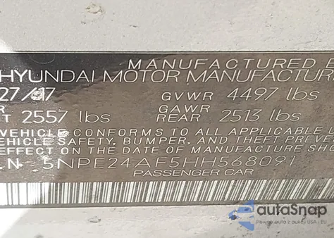 2017 Hyundai Sonata from USA, damaged, VIN 5NPE24AF5HH568091